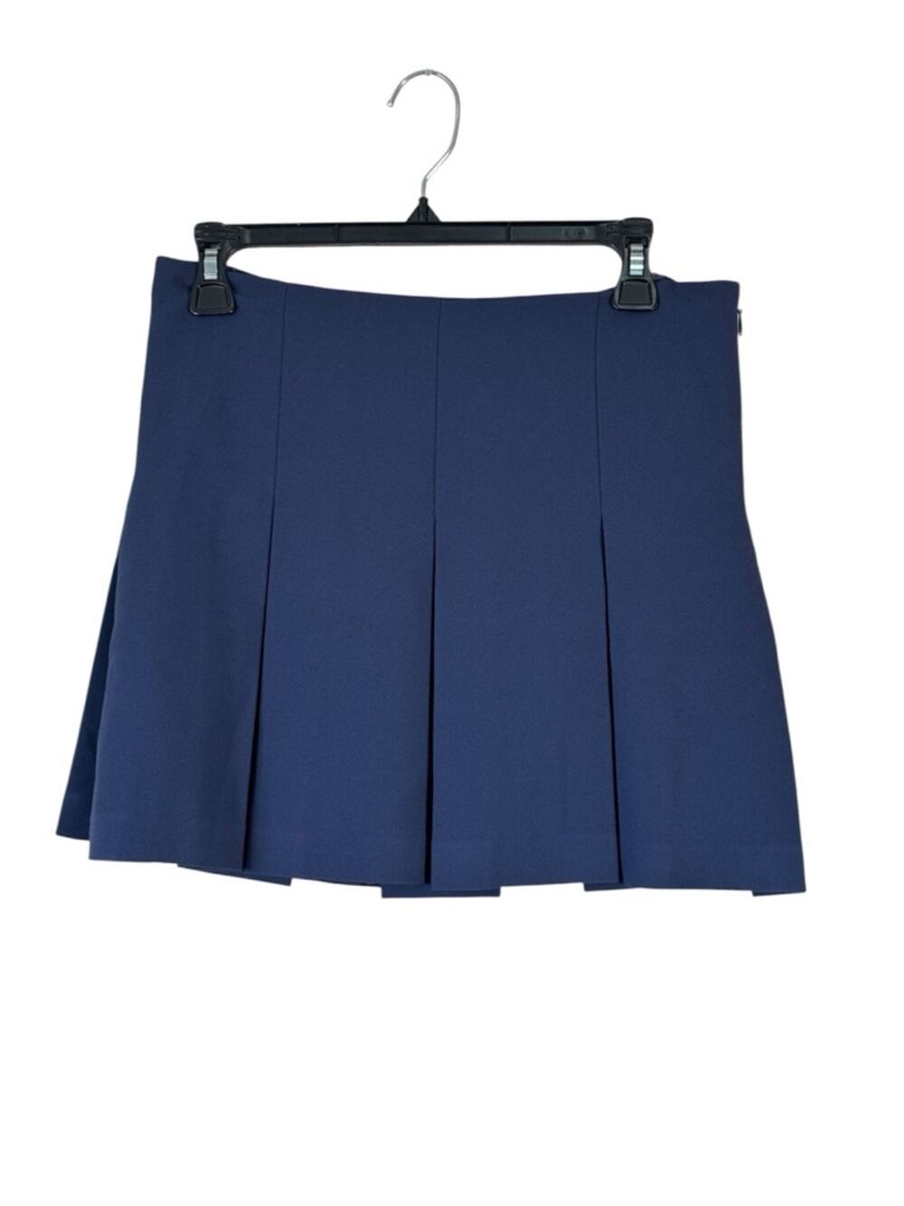 Babaton Aritzia Blue Pleated Mini Skirt Womens 6 Preppy Dark Academia Classic